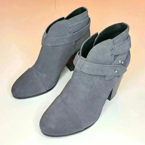 Rag & Bone Women’s Harrow Dark Grey Suede Booties Ankle Boots Size-37 - Picture 4 of 11